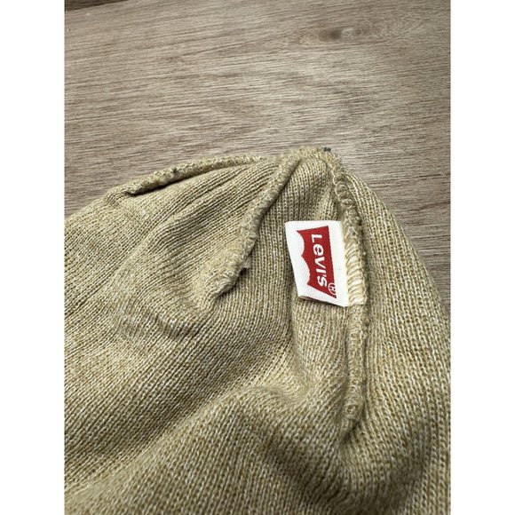 Levis Tan Brown Beanie One Size Knitted - Picture 3 of 3